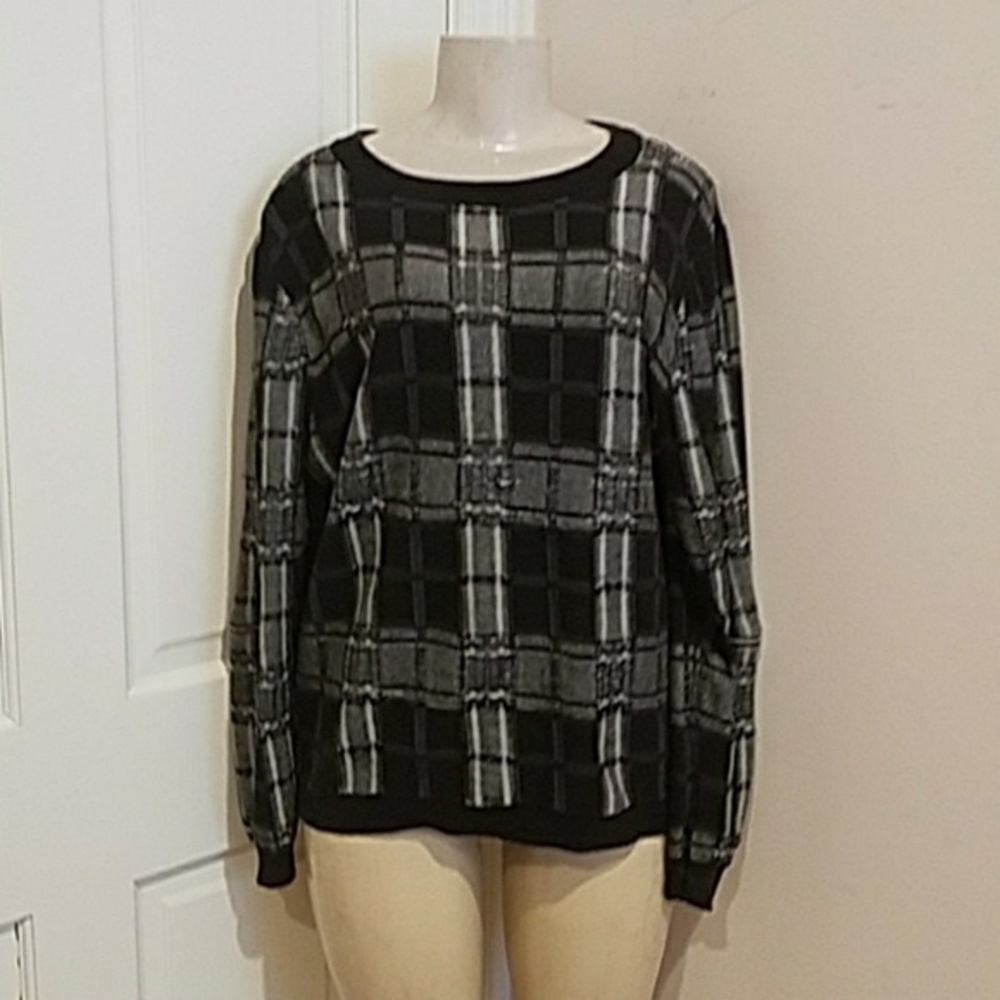 Tildon checkered sweater size large - Picture 1 of 8